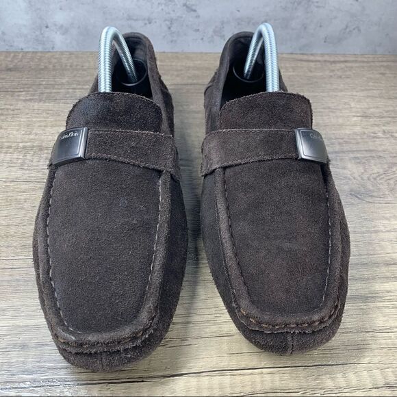 Calvin Klein~Men’s Suede Chocolate Brown Driving Loafers Moccasins~Size 9M - Picture 3 of 8
